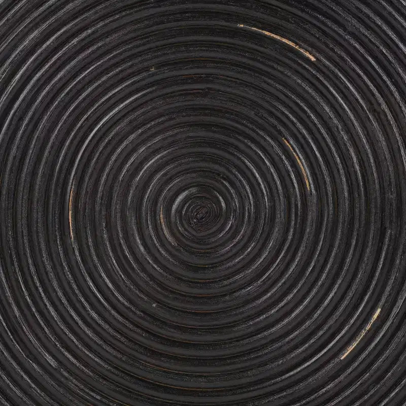 Tavolino d'appoggio rotondo in rattan - Nero anticato
