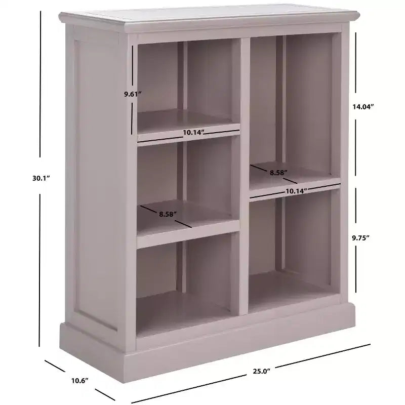 Libreria in Legno a 5 Ripiani con Schienale Chiuso