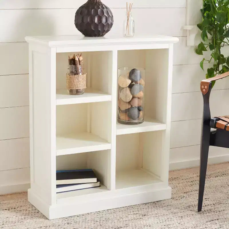 Libreria in Legno a 5 Ripiani con Schienale Chiuso