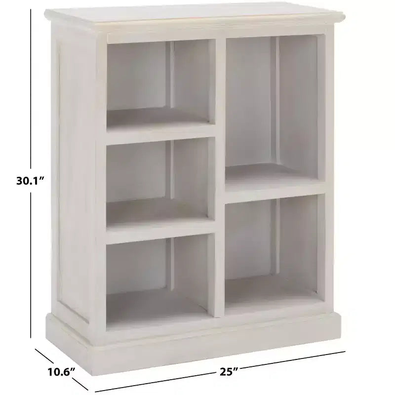 Libreria in Legno a 5 Ripiani con Schienale Chiuso