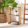 Libreria Etagere a 2 Ripiani in Legno di Mango – Naturale e Marrone Dorato