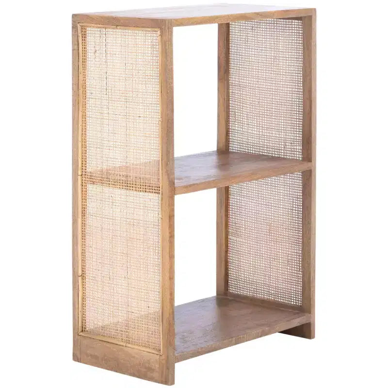Libreria Etagere a 2 Ripiani in Legno di Mango – Naturale e Marrone Dorato
