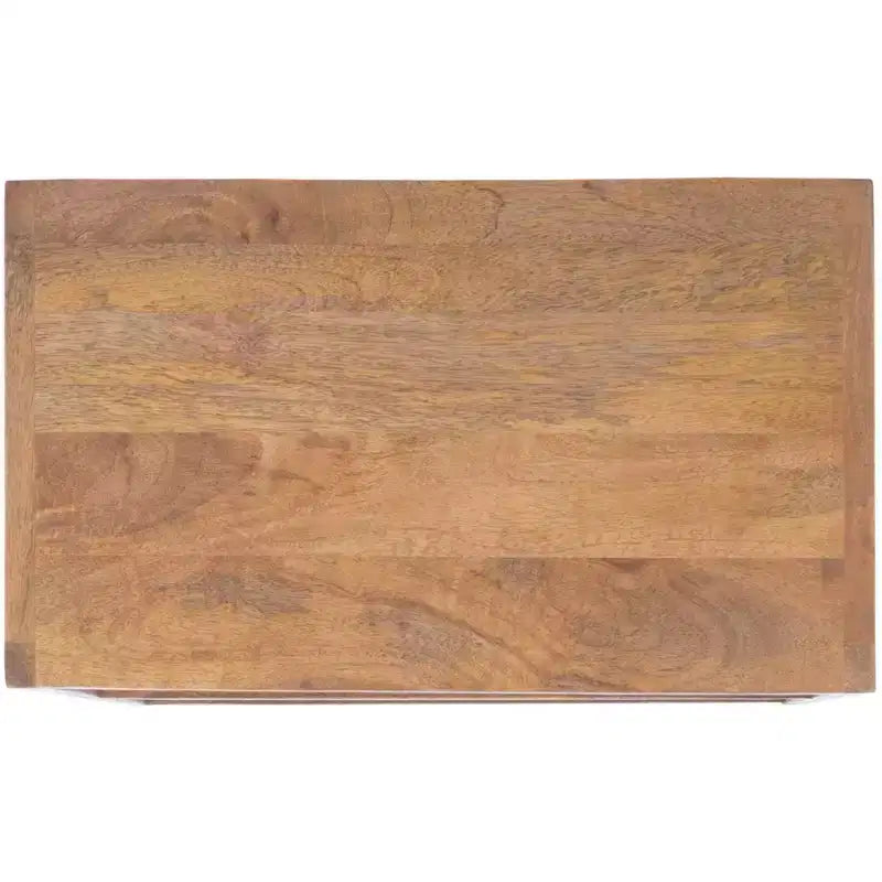 Libreria Etagere a 2 Ripiani in Legno di Mango – Naturale e Marrone Dorato