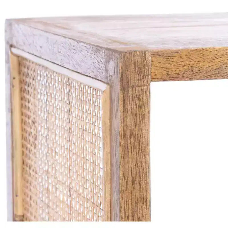 Libreria Etagere a 2 Ripiani in Legno di Mango – Naturale e Marrone Dorato