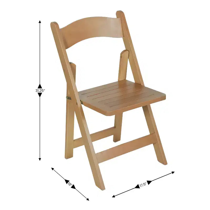 Set di 2 sedie da pranzo Merrick Lane in legno massello con design pieghevole e finitura elegante
