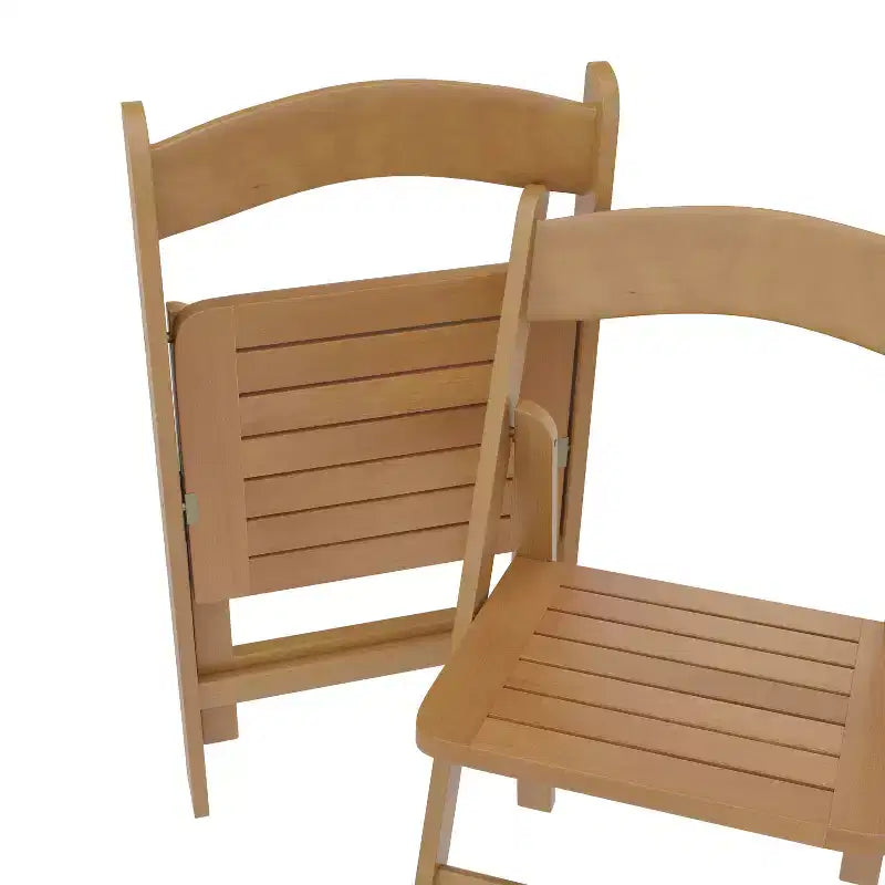 Set di 2 sedie da pranzo Merrick Lane in legno massello con design pieghevole e finitura elegante