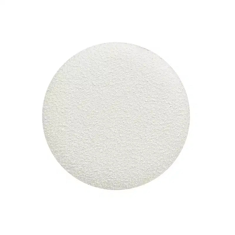 Jennifer Taylor Home Bali Pouf Rotondo Rivestito in Tessuto con Base in Legno Naturale