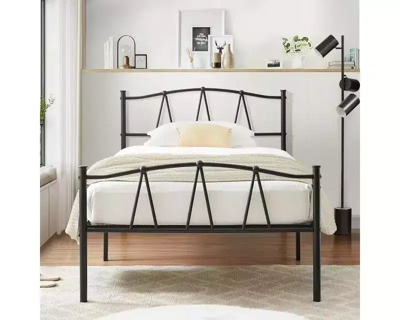 Struttura letto in metallo con testiera e pediera | Matrimoniale, una piazza e mezza, singolo | Contenitore sotto il letto | Non è necessaria la rete a molle