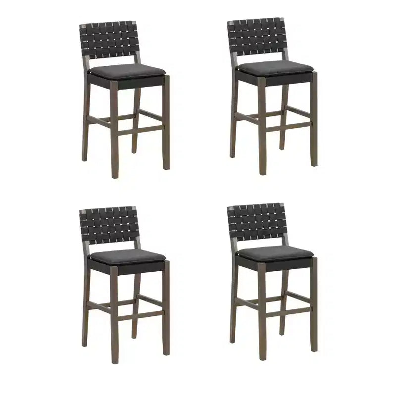 Set di 4 sgabelli da bar in similpelle con schienale medio