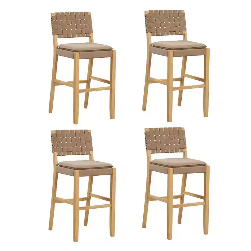 Set di 4 sgabelli da bar in similpelle con schienale medio