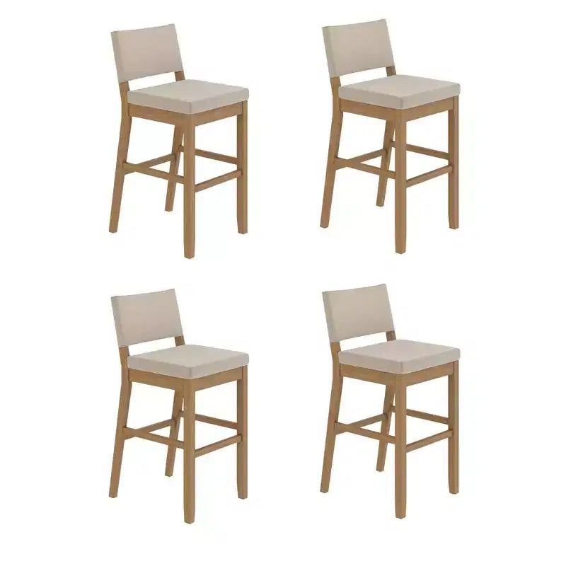 Set di 4 sgabelli da bar in similpelle con schienale medio