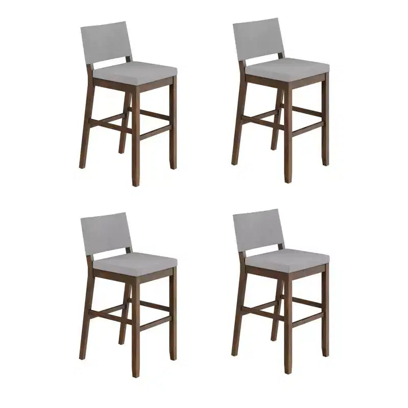 Set di 4 sgabelli da bar in similpelle con schienale medio