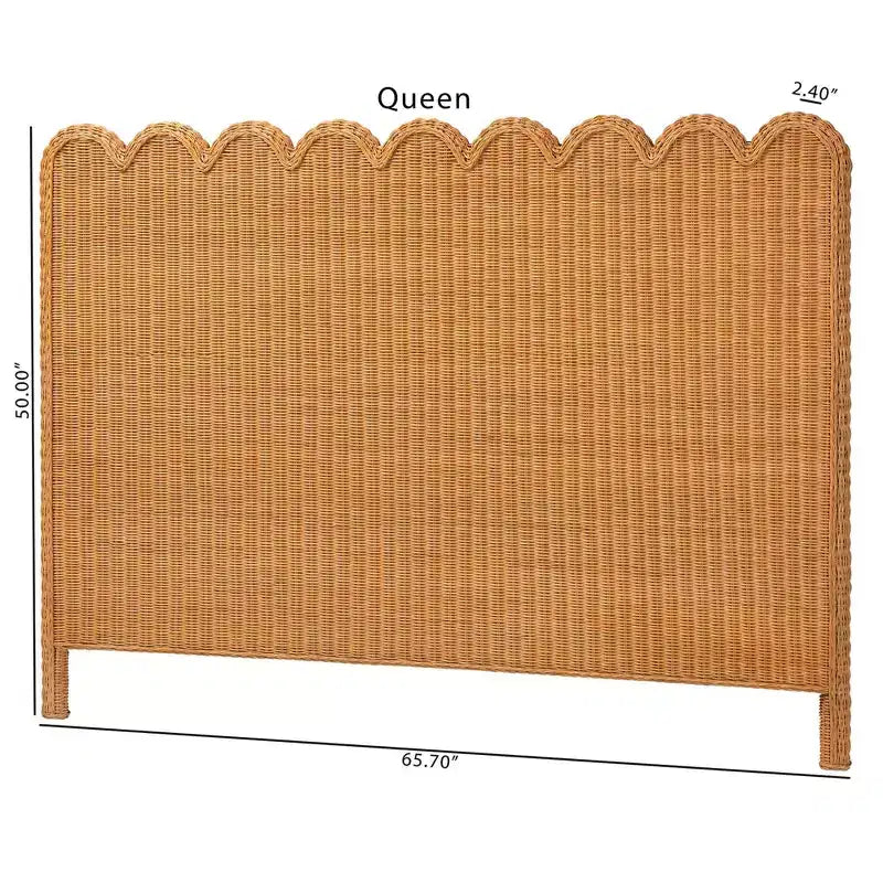 Testata del letto indipendente in rattan smerlato