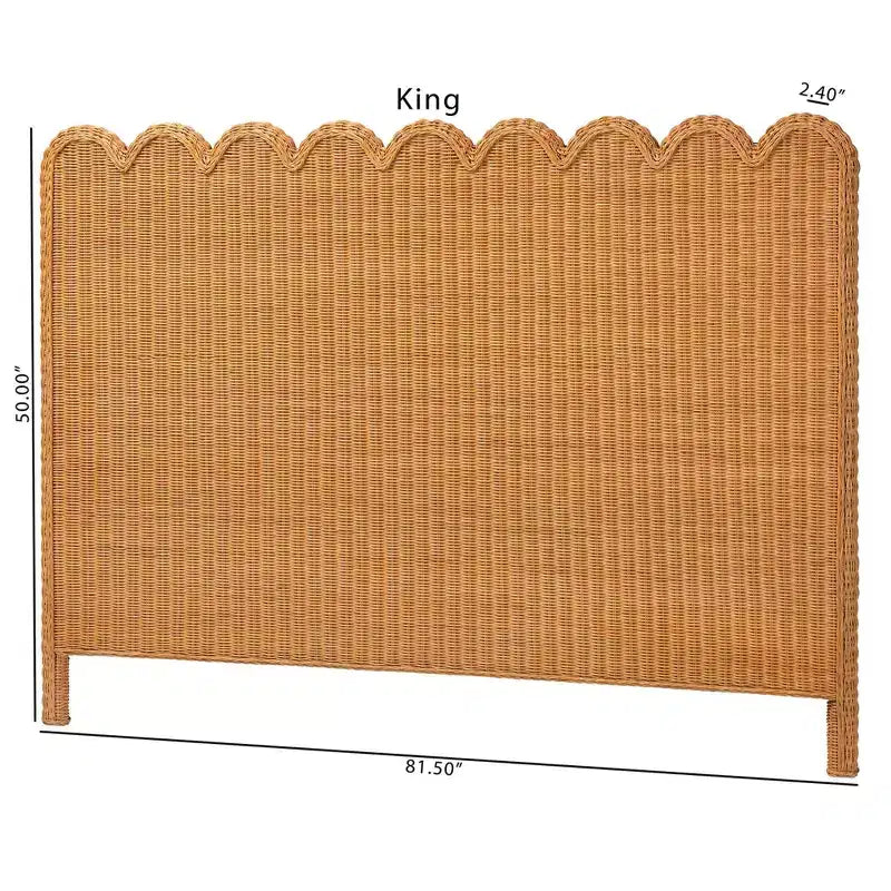 Testata del letto indipendente in rattan smerlato