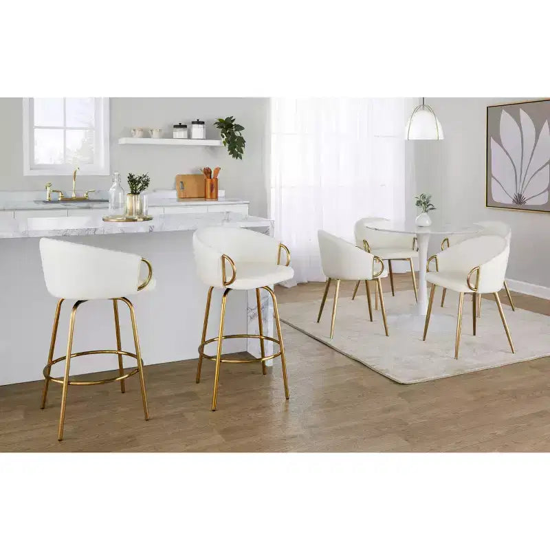Set di 2 sgabelli da bar altezza bancone con seduta in similpelle