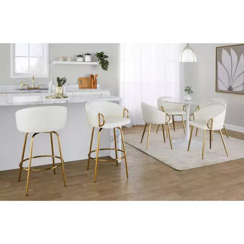 Set di 2 sgabelli da bar altezza bancone con seduta in similpelle