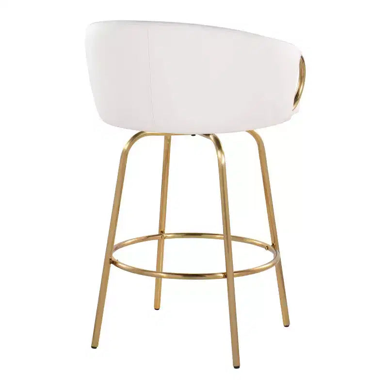 Set di 2 sgabelli da bar altezza bancone con seduta in similpelle