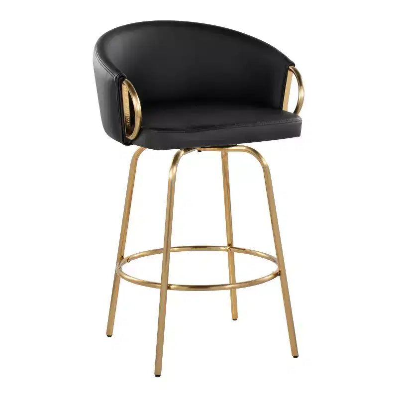 Set di 2 sgabelli da bar altezza bancone con seduta in similpelle