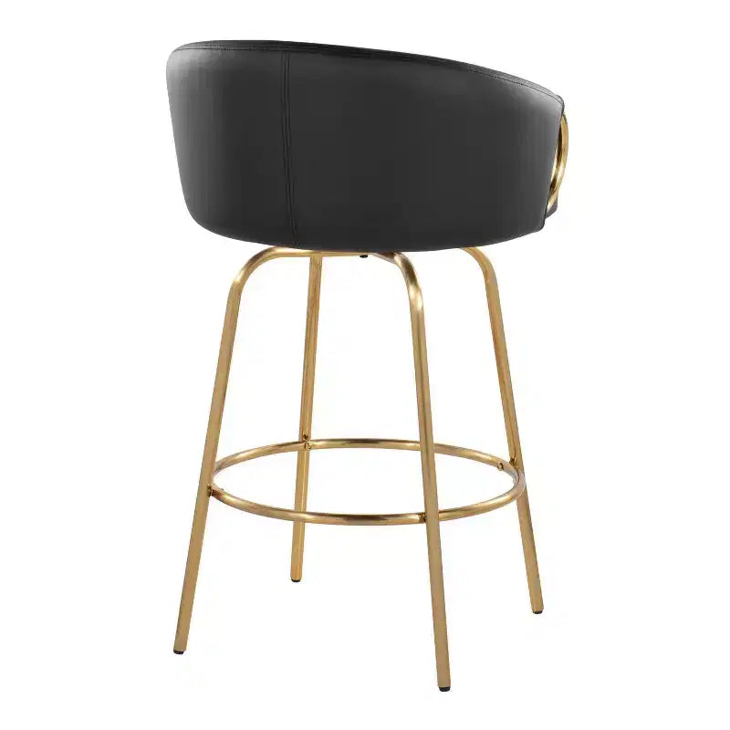 Set di 2 sgabelli da bar altezza bancone con seduta in similpelle