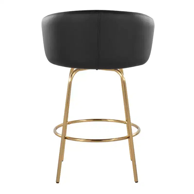Set di 2 sgabelli da bar altezza bancone con seduta in similpelle